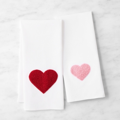 Image of product Embroidered Heart Towels, Set of 2 by Williams Sonoma