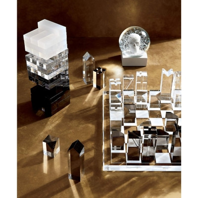 Image of product Clear and Smoke Grey Acrylic Chess Set by CB2