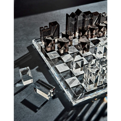 Image of product Clear and Smoke Grey Acrylic Chess Set by CB2