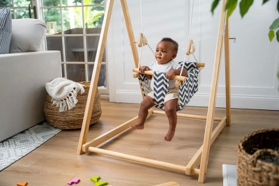 Image of product Spruce - Baby and Toddler Foldable Wooden Swing Set by Avenlur