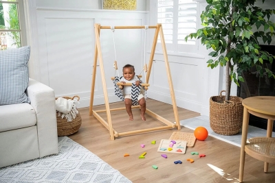Image of product Spruce - Baby and Toddler Foldable Wooden Swing Set by Avenlur