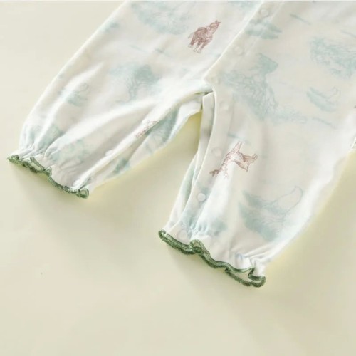 Image of product Baby Giraffe Zebra Lace Lapel Collar Romper by Mini Olie