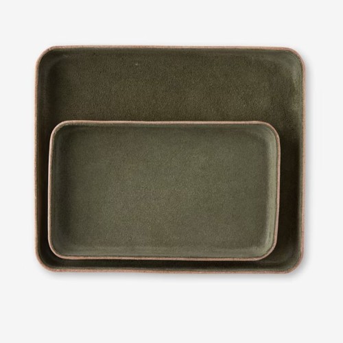 Image of product Suede Leather Valet Tray by Bar W.R.