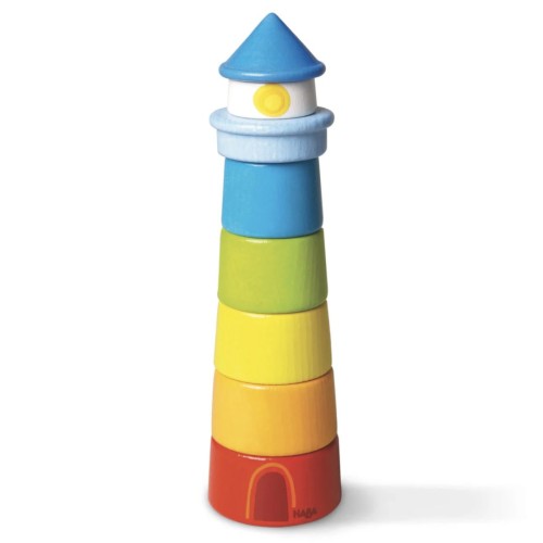 Image of product Lighthouse Wooden Rainbow Stacker by Haba