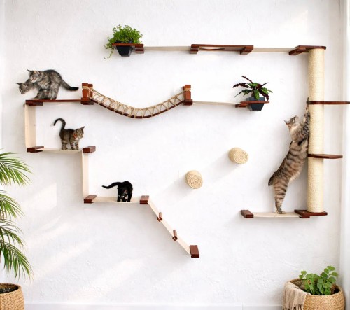Image of product The Juggernaut Indoor Cat Playground for Wall by Catastrophic Creations
