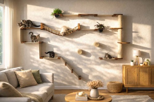 Image of product The Juggernaut Indoor Cat Playground for Wall by Catastrophic Creations