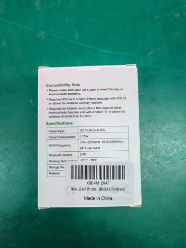 Image of product 2-in-1 Wireless CarPlay & Android Auto Adapter by Shrandi