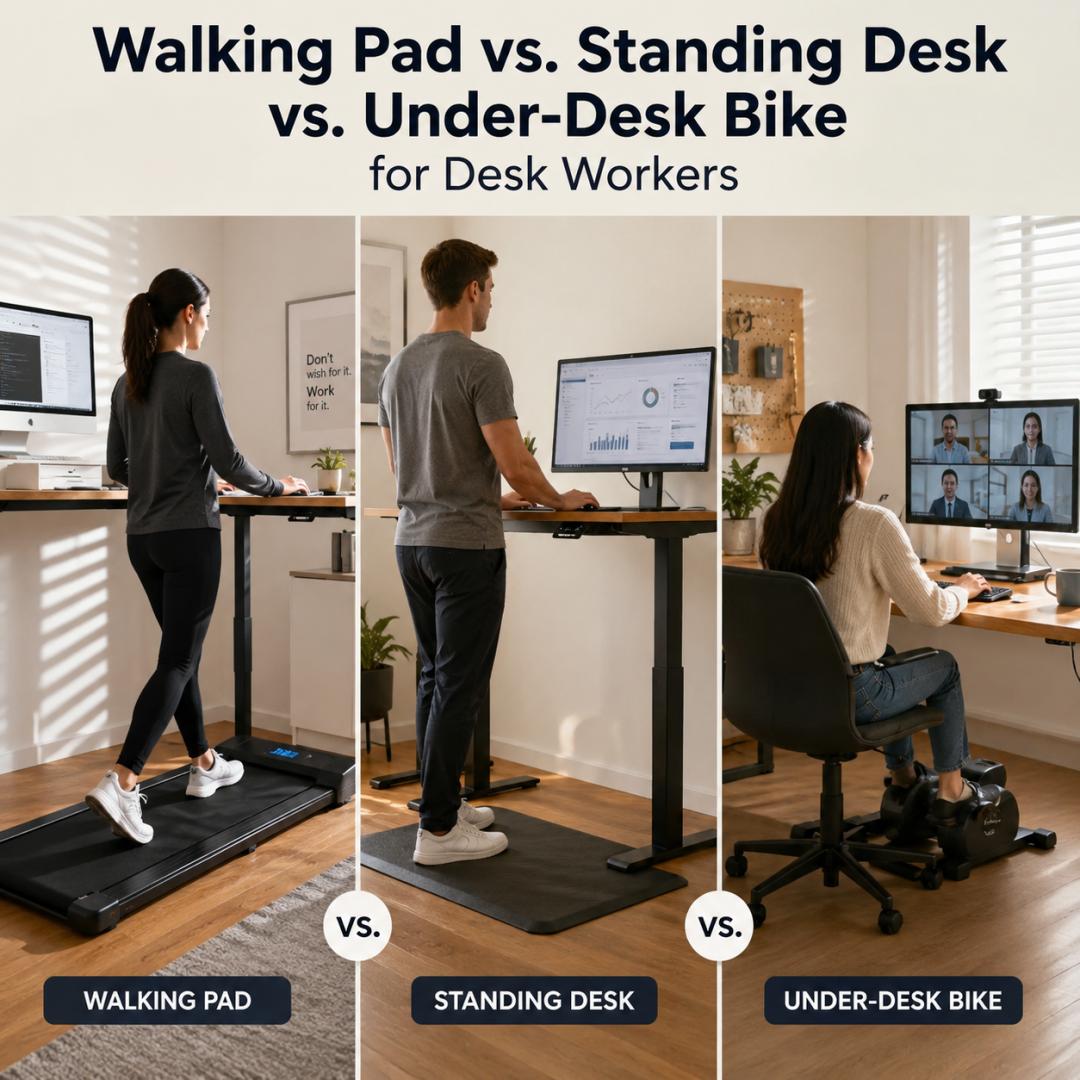 Walking Pad vs. Standing Desk vs. Under-Desk Bike